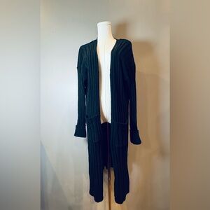 Like New! No Boundaries Black Ribbed Long Cardigan Duster Size XXL Open Front